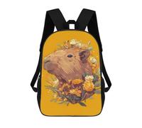 sinyumoney Capybara with Flowers on Yellow Background Rucksack Computer Rucksack for School/Work/Travel for Camping Outdoor Adventures And Daily Travel 17inch