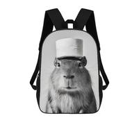 sinyumoney Capybara with Toilet Paper Hat School Bags Lightweight Airport College Students Back Pack for School/Work/Travel 17inch