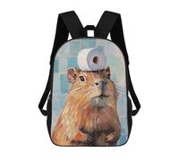 sinyumoney Capybara with Toilet Paper School Backpack Computer Rucksack for School/Work/Travel for School/Work/Travel 17inch
