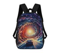 sinyumoney Car Driving Through Galaxy 3D Printed Children's School Backpack for Kids High Capacity Travel Rucksacks Book Bags Kids School Bag Back Pack 17inch