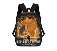 sinyumoney Carlsbad Caverns National Park Children's School Backpack 3D Printed for Kids Travel Rucksacks Book Bags Kids School Bag 17inch