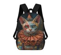 sinyumoney Carnival Cat Costume Painting Backpack School Bag Travel College Rucksack Backpacks for Girl, Teen Girls 17inch