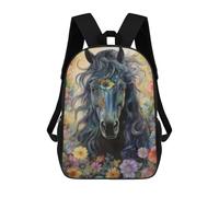 sinyumoney Cartoon A Dreamy Black Horse Children's 17 Inch Backpacks 3D Printed Rucksack for Kids Travel Rucksacks Book Bags Kids School Bag