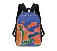 sinyumoney Cartoon Arizona Grand Canyon 3D Printed 17 Inch School Children's Backpacks 3D Printed Cool School Bag for Boys Elementary And Middle