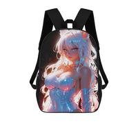 sinyumoney Cartoon Art Fox Anime Girl 3D Printed 17 Inch School Children's Backpacks 3D Printed Cool School Bag for Boys Elementary And Middle