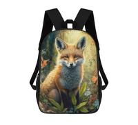 sinyumoney Cartoon Beautiful Red Fox 3D Printed 17 Inch School Children's Backpacks 3D Printed Cool School Bag for Boys Elementary And Middle