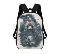 sinyumoney Cartoon Beware The Door Children's 17 Inch Backpacks 3D Printed Rucksack for Kids Travel Rucksacks Book Bags Kids School Bag