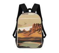 sinyumoney Cartoon Big Bend National Park 3D Printed 17 Inch School Children's Backpacks 3D Printed Cool School Bag for Boys Elementary And Middle
