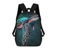 sinyumoney Cartoon Black Turtle Children's 17 Inch Backpacks 3D Printed Backpack for Kids Travel Rucksacks Book Bags Kids School Bag