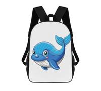 sinyumoney Cartoon Blue Whale Illustration School Bags Water Resistant School Bag Business Backpack for Campus Outdoor Travel Sports 17inch
