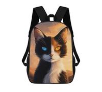 sinyumoney Cartoon Calico Cat Children's 17 Inch Backpacks 3D Printed Backpack for Kids Travel Rucksacks Book Bags Kids School Bag