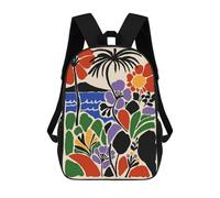 sinyumoney Cartoon Capri Italy Floral Landscape Art Children's 17 Inch Backpacks 3D Printed Backpack for Kids Travel Rucksacks Book Bags Kids School Bag