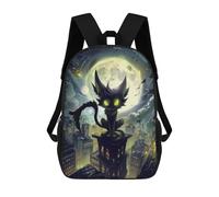 sinyumoney Cartoon Cat on Skyscraper at Night Rucksack Water Resistant Travel Backpack Computer Bag for Men, Women & Teenage Boys 17inch