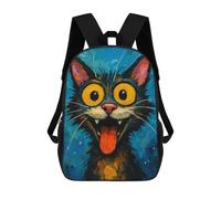 sinyumoney Cartoon Cat with Exaggerated Features Kids Backpack, Kids School Bag 3D Printed School Backpacks for Boys And Teenager School Students 17inch