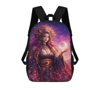 sinyumoney Cartoon Celestial Woman in Sakura Twilight 3D Printed 17 Inch School Children's Backpacks 3D Printed Cool School Bag for Boys Elementary And Middle