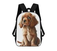 sinyumoney Cartoon Cocker Spaniel Dog 02 Children's 17 Inch Backpacks 3D Printed Rucksack for Kids Travel Rucksacks Book Bags Kids School Bag