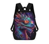 sinyumoney Cartoon Colorful Dragon Sunglasses Artwork Children's 17 Inch Backpacks 3D Printed Backpack for Kids Travel Rucksacks Book Bags Kids School Bag
