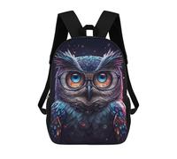 sinyumoney Cartoon Colorful Fantasy Owl Artwork Children's 17 Inch Backpacks 3D Printed Rucksack for Kids Travel Rucksacks Book Bags Kids School Bag