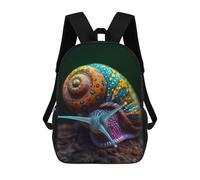 sinyumoney Cartoon Colorful Snail 3D Printed 17 Inch School Children's Backpacks 3D Printed Cool School Bag for Boys Elementary And Middle