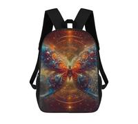sinyumoney Cartoon Cosmic Butterfly Decorative Painting Children's 17 Inch Backpacks 3D Printed Rucksack for Kids Travel Rucksacks Book Bags Kids School Bag