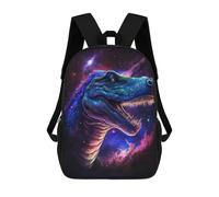 sinyumoney Cartoon Cosmic Dinosaur Art Print Children's 17 Inch Backpacks 3D Printed Backpack for Kids Travel Rucksacks Book Bags Kids School Bag
