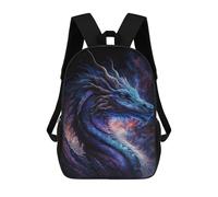 sinyumoney Cartoon Cosmic Dragon Art Print-3 Children's 17 Inch Backpacks 3D Printed Rucksack for Kids Travel Rucksacks Book Bags Kids School Bag