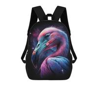 sinyumoney Cartoon Cosmic Flamingo Art Print-9 Children's 17 Inch Backpacks 3D Printed Rucksack for Kids Travel Rucksacks Book Bags Kids School Bag