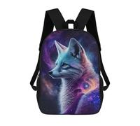 sinyumoney Cartoon Cosmic Fox Art Print-1 3D Printed 17 Inch School Children's Backpacks 3D Printed Cool School Bag for Boys Elementary And Middle