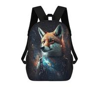 sinyumoney Cartoon Cosmic Fox Astronaut Art Print Children's 17 Inch Backpacks 3D Printed Backpack for Kids Travel Rucksacks Book Bags Kids School Bag