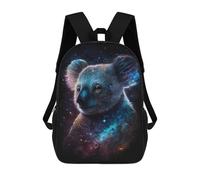 sinyumoney Cartoon Cosmic Koala Art Print-4 3D Printed 17 Inch School Children's Backpacks 3D Printed Cool School Bag for Boys Elementary And Middle