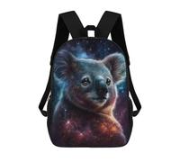 sinyumoney Cartoon Cosmic Koala Art Print-6 Children's 17 Inch Backpacks 3D Printed Backpack for Kids Travel Rucksacks Book Bags Kids School Bag