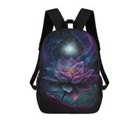 sinyumoney Cartoon Cosmic Lotus Bloom Children's 17 Inch Backpacks 3D Printed Backpack for Kids Travel Rucksacks Book Bags Kids School Bag