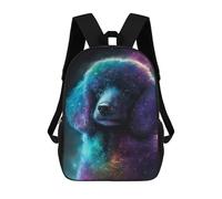 sinyumoney Cartoon Cosmic Poodle Art Print-4 Children's 17 Inch Backpacks 3D Printed Rucksack for Kids Travel Rucksacks Book Bags Kids School Bag