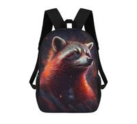sinyumoney Cartoon Cosmic Raccoon Art Print-35 Children's 17 Inch Backpacks 3D Printed Rucksack for Kids Travel Rucksacks Book Bags Kids School Bag