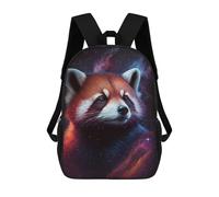 sinyumoney Cartoon Cosmic Red Panda Portrait-2 3D Printed 17 Inch School Children's Backpacks 3D Printed Cool School Bag for Boys Elementary And Middle