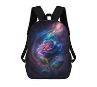 sinyumoney Cartoon Cosmic Rose Fantasy Art Children's 17 Inch Backpacks 3D Printed Backpack for Kids Travel Rucksacks Book Bags Kids School Bag