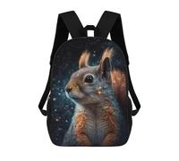 sinyumoney Cartoon Cosmic Squirrel Gazing Children's 17 Inch Backpacks 3D Printed Backpack for Kids Travel Rucksacks Book Bags Kids School Bag