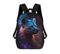 sinyumoney Cartoon Cosmic Wolf Portrait-35 Children's 17 Inch Backpacks 3D Printed Backpack for Kids Travel Rucksacks Book Bags Kids School Bag