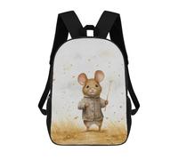 sinyumoney Cartoon Cute Mouse in A Field Children's 17 Inch Backpacks 3D Printed Rucksack for Kids Travel Rucksacks Book Bags Kids School Bag