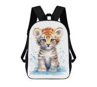sinyumoney Cartoon Cute Watercolor Baby Tiger Children's 17 Inch Backpacks 3D Printed Backpack for Kids Travel Rucksacks Book Bags Kids School Bag