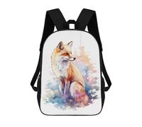 sinyumoney Cartoon Cute Watercolor Fox Children's 17 Inch Backpacks 3D Printed Backpack for Kids Travel Rucksacks Book Bags Kids School Bag