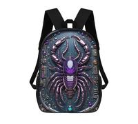 sinyumoney Cartoon Cybernetic Scorpion Art Children's 17 Inch Backpacks 3D Printed Rucksack for Kids Travel Rucksacks Book Bags Kids School Bag