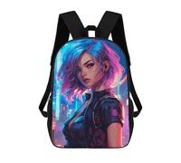 sinyumoney Cartoon Cyberwave Anime Girl 3D Printed 17 Inch School Children's Backpacks 3D Printed Cool School Bag for Boys Elementary And Middle