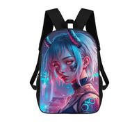 sinyumoney Cartoon Demon Girl 3D Printed 17 Inch School Children's Backpacks 3D Printed Cool School Bag for Boys Elementary And Middle