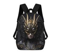 sinyumoney Cartoon Divine Mask of Gold 3D Printed 17 Inch School Children's Backpacks 3D Printed Cool School Bag for Boys Elementary And Middle