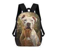 sinyumoney Cartoon Dogo Argentino 3D Printed 17 Inch School Children's Backpacks 3D Printed Cool School Bag for Boys Elementary And Middle