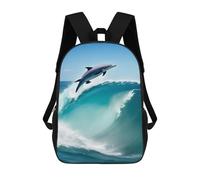 sinyumoney Cartoon Dolphin Fish in The Sea Children's 17 Inch Backpacks 3D Printed Backpack for Kids Travel Rucksacks Book Bags Kids School Bag