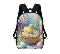 sinyumoney Cartoon Easter Basket with Chick Children's 17 Inch Backpacks 3D Printed Backpack for Kids Travel Rucksacks Book Bags Kids School Bag