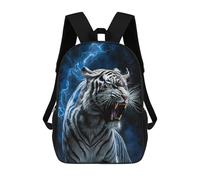 sinyumoney Cartoon Electric Tiger Roar Wall Art Print 3D Printed 17 Inch School Children's Backpacks 3D Printed Cool School Bag for Boys Elementary And Middle