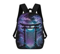 sinyumoney Cartoon Enchanted Night Gateway 3D Printed 17 Inch School Children's Backpacks 3D Printed Cool School Bag for Boys Elementary And Middle